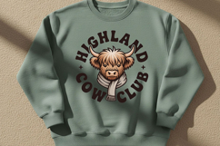 Highland Cow Club Png, Cute Western Highland Cow Logo Png Product Image 3