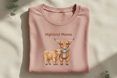Highland Mama Png, Highland Cow Mom Png, Cute Cow and Calf Product Image 4