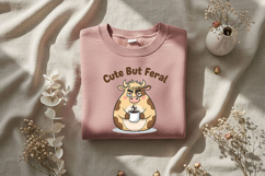 Cute But Feral Cow Png, Funny Coffee Cow Clipart, Moody Farm Product Image 4