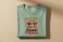 Fluffy and Feral Highland Cow Png, Funny Highland Cow Png Product Image 4
