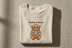 Fluffy and Feral Highland Cow Png, Funny Highland Cow Png Product Image 3