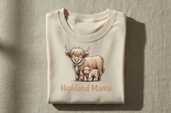 Highland Mama Png, Highland Cow Mom Png, Cute Cow and Calf Product Image 4
