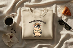 Feral Heifer Energy Png, Funny Cow Png, Sassy Cow Clipart Product Image 6