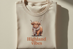 Highland Vibes Png, Cozy Western Highland Cow Png Design Product Image 4