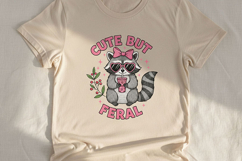 Cute But Feral PNG, Funny Raccoon PNG, Raccoon with Bow Png Product Image 4