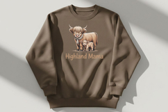 Highland Mama Png, Highland Cow Mom Png, Cute Cow and Calf Product Image 5