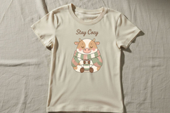 Stay Cozy Png, Cute Cow Png, Cozy Cow Design, Winter Cow Png Product Image 4