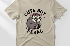 Cute But Feral Possum Png, Funny Opossum With Coffee Png Product Image 2