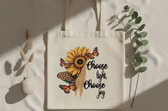 Choose Light Choose Joy Png, Sunflower Butterfly Png Quote Product Image 5