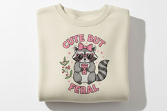 Cute But Feral PNG, Funny Raccoon PNG, Raccoon with Bow Png Product Image 10