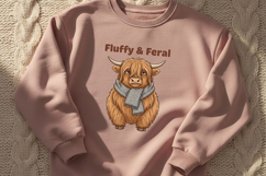 Fluffy and Feral Highland Cow Png, Funny Highland Cow Png Product Image 2
