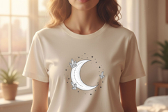 Celestial Moon Phases PNG Bundle, Boho Lunar Cycle Line Art Product Image 6