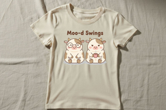 Moo-d Swings Png, Funny Cow Png, Cute Cow Png Coffee Cow Png Product Image 6