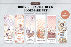 Bookish Pastel Duck Bookmark Set,Cute Reading Duck Art Product Image 1