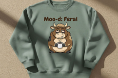 Moo-d Feral Cow Png, Funny Coffee Cow Png, Cute Sassy Cow Product Image 7