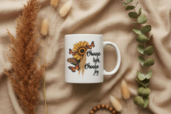 Choose Light Choose Joy Png, Sunflower Butterfly Png Quote Product Image 6