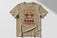 Fluffy and Feral Highland Cow Png, Funny Highland Cow Png Product Image 2