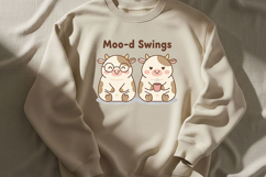 Moo-d Swings Png, Funny Cow Png, Cute Cow Png Coffee Cow Png Product Image 7