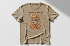 Fluffy and Feral Highland Cow Png, Funny Highland Cow Png Product Image 5