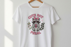 Cute But Feral PNG, Funny Raccoon PNG, Raccoon with Bow Png Product Image 5