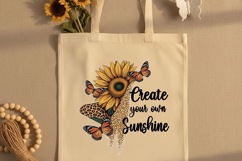 Create Your Own Sunshine Png, Sunflower Quote Png, Butterfly Product Image 7