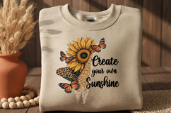 Create Your Own Sunshine Png, Sunflower Quote Png, Butterfly Product Image 8