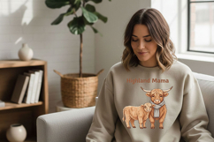 Highland Mama Png, Highland Cow Mom Png, Cute Cow and Calf Product Image 7