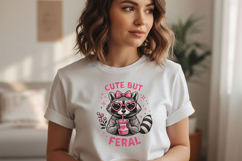 Cute But Feral PNG, Funny Raccoon PNG, Raccoon with Bow Png Product Image 6