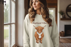 Highland Vibes Png, Highland Cow Png Design, Cozy Western Product Image 4