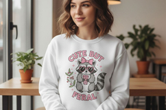 Cute But Feral PNG, Funny Raccoon PNG, Raccoon with Bow Png Product Image 6