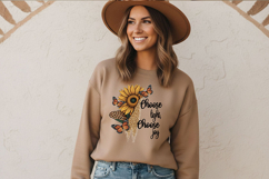 Choose Light Choose Joy Png, Sunflower Butterfly Png Quote Product Image 7