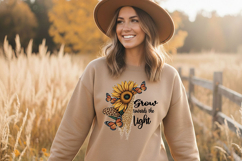 Grow Toward the Light Png, Sunflower Butterfly Png Quote Product Image 8