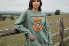 Fluffy and Feral Highland Cow Png, Funny Highland Cow Png Product Image 1
