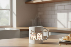 Moo-d Swings Png, Funny Cow Png, Cute Cow Png Coffee Cow Png Product Image 8