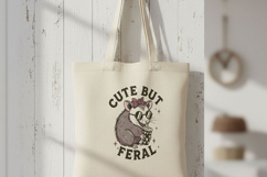 Cute But Feral Possum Png, Funny Opossum With Coffee Png Product Image 4