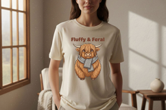 Fluffy and Feral Highland Cow Png, Funny Highland Cow Png Product Image 4