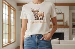Highland Mama Png, Highland Cow Mom Png, Cute Cow and Calf Product Image 3