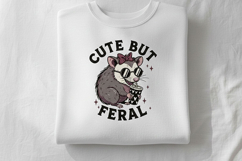 Cute But Feral Possum Png, Funny Opossum With Coffee Png Product Image 5