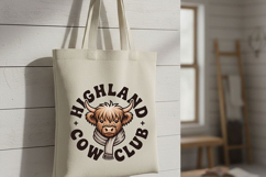 Highland Cow Club Png, Cute Western Highland Cow Logo Png Product Image 8