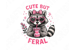 Cute But Feral PNG, Funny Raccoon PNG, Raccoon with Bow Png Product Image 7