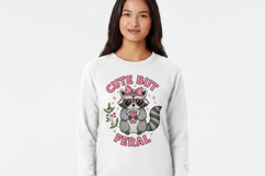 Cute But Feral PNG, Funny Raccoon PNG, Raccoon with Bow Png Product Image 7