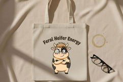Feral Heifer Energy Png, Funny Cow Png, Sassy Cow Clipart Product Image 9