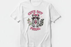 Cute But Feral PNG, Funny Raccoon PNG, Raccoon with Bow Png Product Image 8