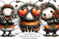 Whimsical Spring Bee Clipart Product Image 1
