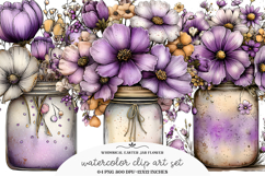 Whimsical Easter jar Flower Clipart Product Image 1