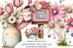 Whimsical Valentine Clipart / Valentine Png Product Image 1