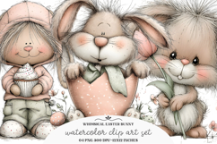 Whimsical Easter Bunny Clipart Product Image 1