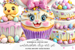Whimsical Easter Cake Clipart Product Image 1