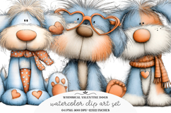 Whimsical Valentine Dogs Clipart Product Image 1