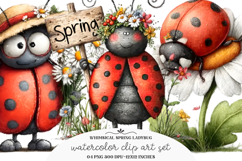Whimsical Spring Ladybug Clipart Product Image 1